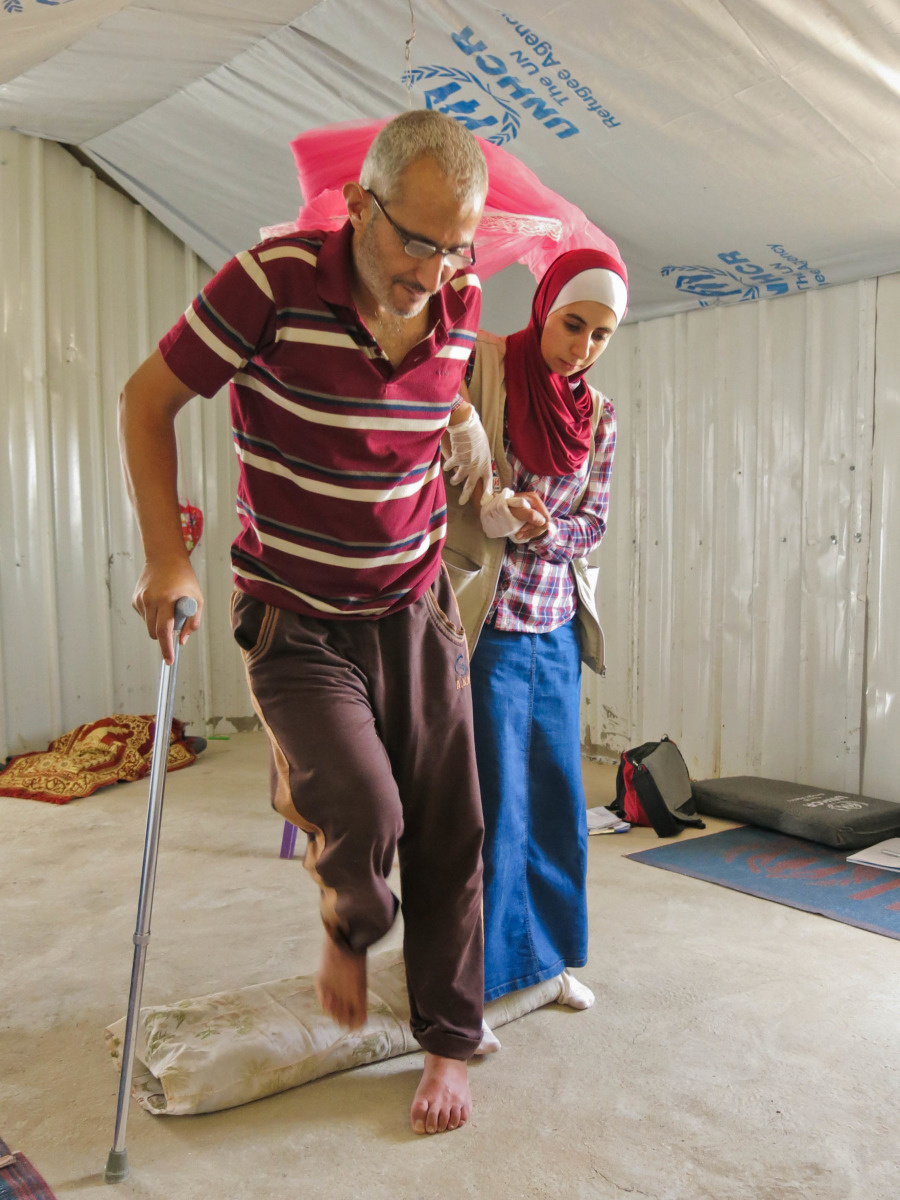 Ahmad during a rehabilitation session