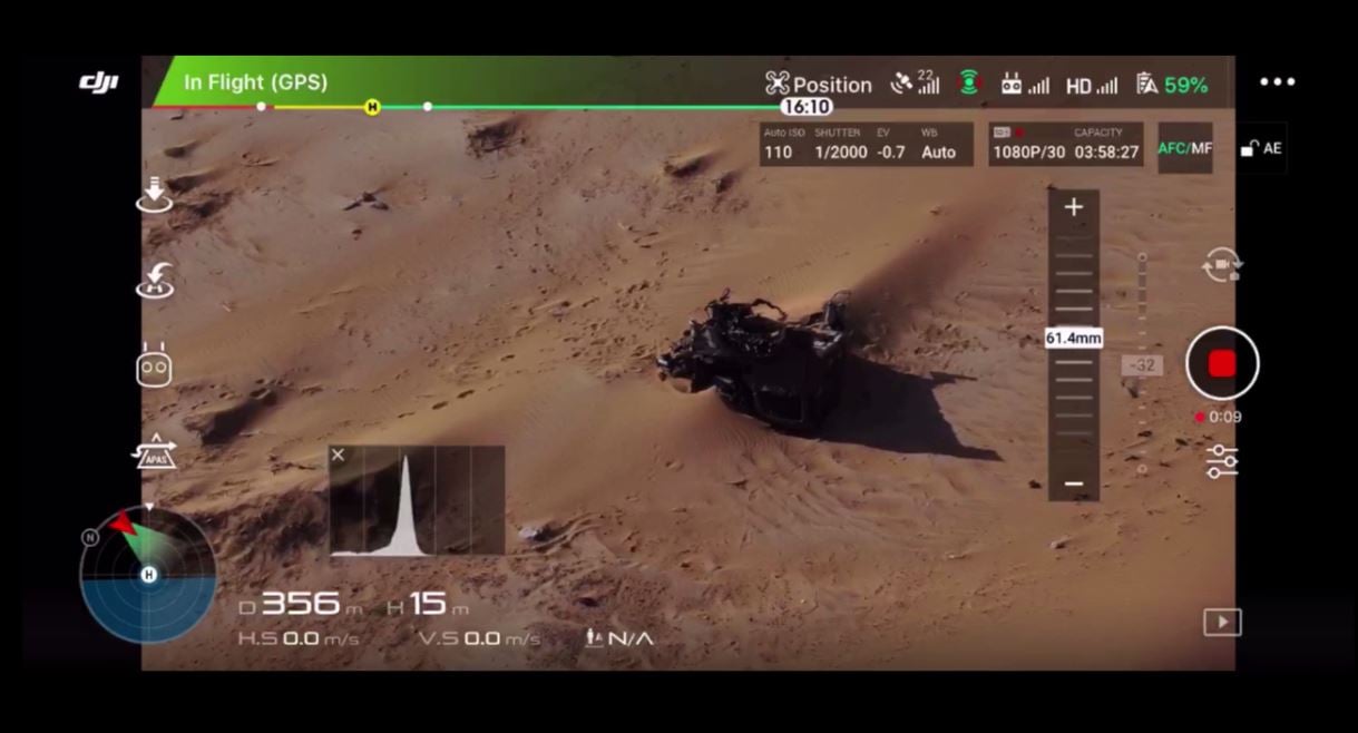 View from the drone on an Ipad; }}